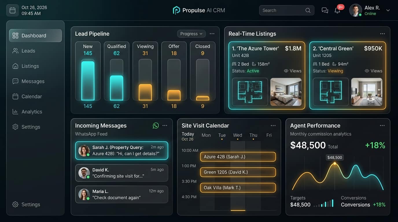 2026 Real Estate CRM and Property Automation Platform Dashboard by Gyan VaniAi